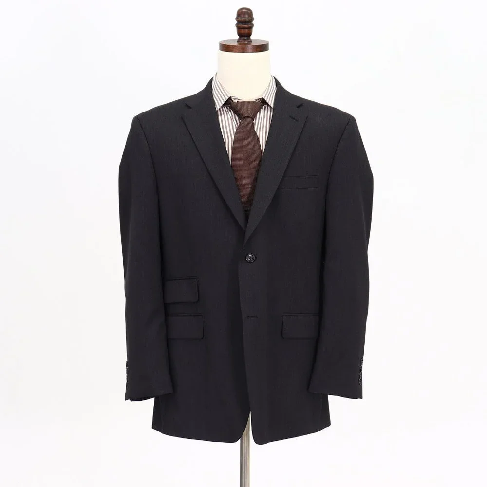 Jones New York 44R Gray Solid 2-Button Sport Coat Blazer Jacket B798